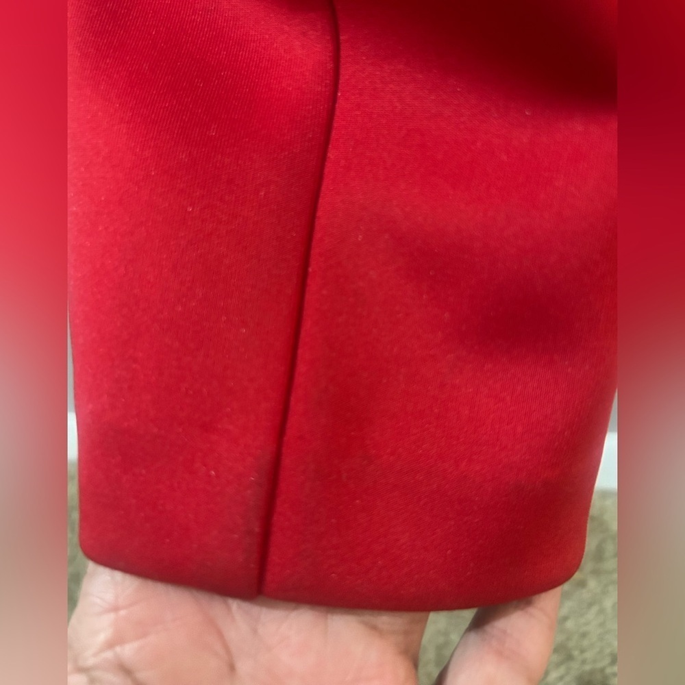 Eliza J One Shoulder Ruffle Red Gown Dress Size 16 - Picture 14 of 16